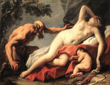 セバスティアーノ・リッチ Painting - ヴィーナスとサテュロスの盛大なマナー セバスティアーノ・リッチ